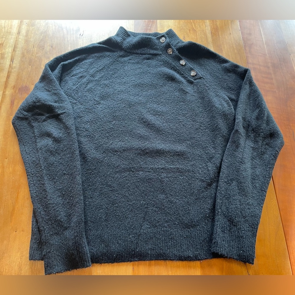 J. Crew Black Sweater with Button Accents